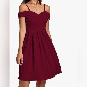 Lyaner dark red Sweetheart Dress